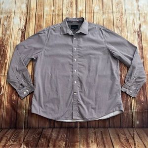 Geoffrey Beene Men’s Long Sleeve Checkered Grape Button Up Shirt Size XL